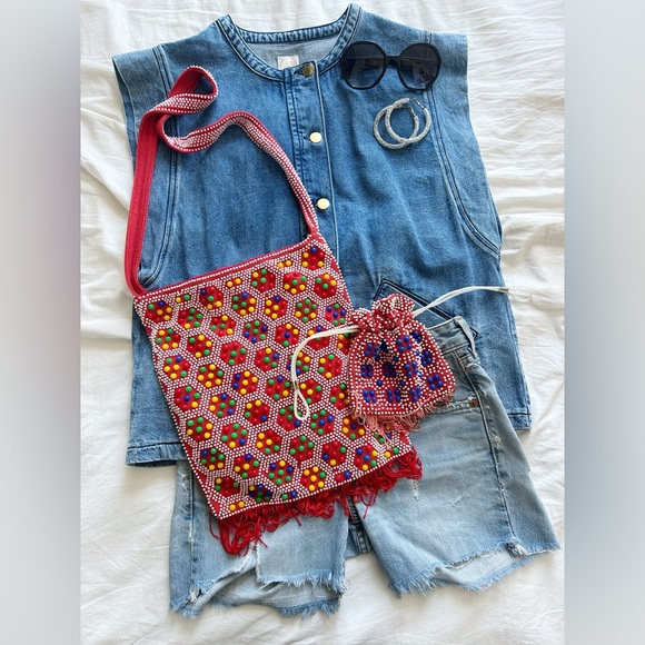 Vintage purse beaded from the 70s with is little coin purse - Picture 2 of 7